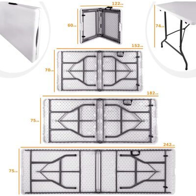 BRIMO - Table pliante de marché - HDPE - 150 kg - Table BRIMO - Table pliante de marché - HDPE - 150 kg - Table