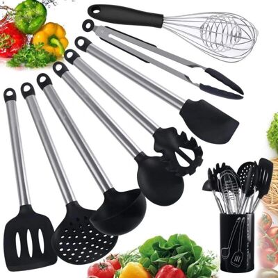 KZQ - Juego de 9 Utensilios de Silicona - Antiadherente - Utensils KZQ - Juego de 9 Utensilios de Silicona - Antiadherente - Utensils