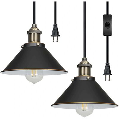 KZQ - Lámpara colgante enchufable - Cable 4,5 m - Pack of 2 - Pendant Light KZQ - Lámpara colgante enchufable - Cable 4,5 m - Pack of 2 - Pendant Light