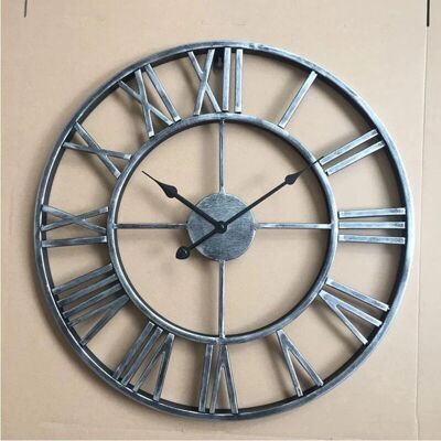 KZQ - Reloj gris vintage 40 cm diámetro - 40 cm - Clock KZQ - Reloj gris vintage 40 cm diámetro - 40 cm - Clock