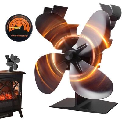 KZQ - StoveFan - Negro - 6-aspas - Ventilador de estufa KZQ - StoveFan - Negro - 6-aspas - Ventilador de estufa