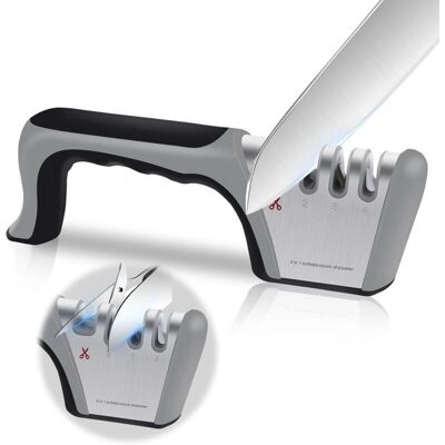 RNEMITERY - Affilacoltelli 4 in 1 - Anti-slip base - Scissors slot - Knife Sharpener RNEMITERY - Affilacoltelli 4 in 1 - Anti-slip base - Scissors slot - Knife Sharpener