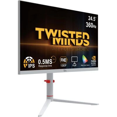 Twisted Minds Artic Pro Series 24” Fhd - 360hz - Hvit - Gaming Monitor Twisted Minds Artic Pro Series 24” Fhd - 360hz - Hvit - Gaming Monitor