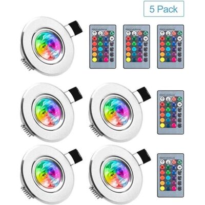 KZQ - LED RGB Downlight 5pcs - 16 colors - Downlight KZQ - LED RGB Downlight 5pcs - 16 colors - Downlight