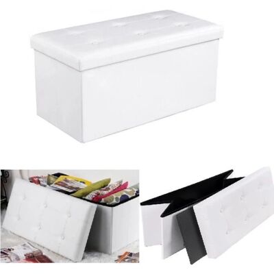 IZTOSS - Banc de rangement pliable 76x38x38 cm - Blanc - storage bench - Publicité IZTOSS - Banc de rangement pliable 76x38x38 cm - Blanc - storage bench - Publicité