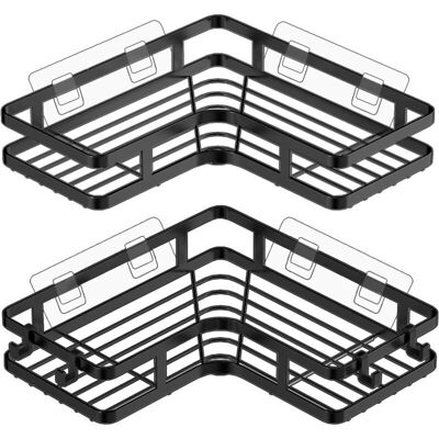KCVV - Duschablage - Schwarz - 21,5x4x5,5 cm - 2 Stück KCVV - Duschablage - Schwarz - 21,5x4x5,5 cm - 2 Stück