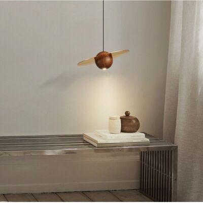 KCVV - Walnut Brass Sphere - Walnut - Brass - Pendant Light KCVV - Walnut Brass Sphere - Walnut - Brass - Pendant Light
