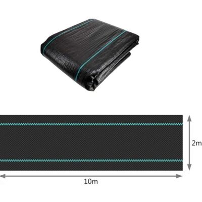 Aiperq - Lona de control de malezas 10m x 2m - Resistente UV Aiperq - Lona de control de malezas 10m x 2m - Resistente UV