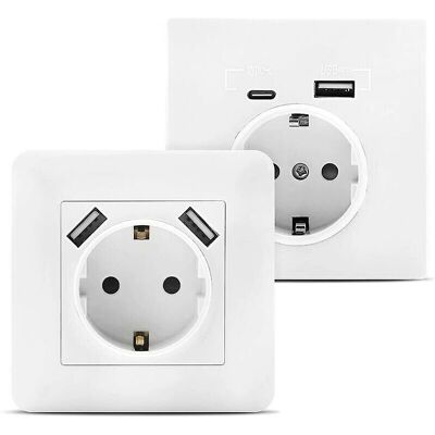 FLYME - ymyny - 2x USB-A/C - 2100 mA - Enchufe de pared FLYME - ymyny - 2x USB-A/C - 2100 mA - Enchufe de pared