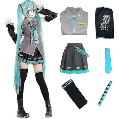 FMYSJ 6-delt Hatsune Miku Cosplay Kostume - Halloween Festival FMYSJ 6-delt Hatsune Miku Cosplay Kostume - Halloween Festival