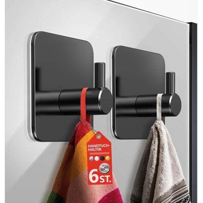 SNQ-6 - Stainless steel 6-piece self-adhesive hooks - Hook SNQ-6 - Stainless steel 6-piece self-adhesive hooks - Hook
