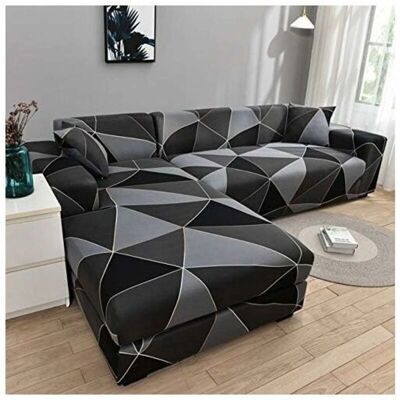SNQ - L-Shaped Corner - Elastic Fabric - Two Sets - Sofa Cover SNQ - L-Shaped Corner - Elastic Fabric - Two Sets - Sofa Cover