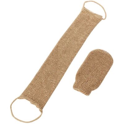 SNQ - Natural Jute Back Scrubber - Exfoliating Back Strap SNQ - Natural Jute Back Scrubber - Exfoliating Back Strap