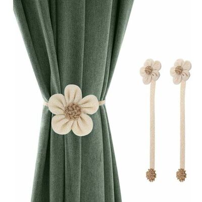 SNQ - Fermatende - Linen - Sunflower decorative - Curtain tieback SNQ - Fermatende - Linen - Sunflower decorative - Curtain tieback