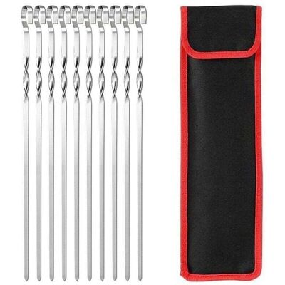 SNQ - Flat 40cm Stainless Steel Skewers - Barbecue Skewers SNQ - Flat 40cm Stainless Steel Skewers - Barbecue Skewers