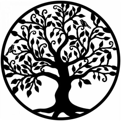 SNQ - Tree of Life Metal Wall Art - Black - 40x40 cm - Metal Wall Art SNQ - Tree of Life Metal Wall Art - Black - 40x40 cm - Metal Wall Art