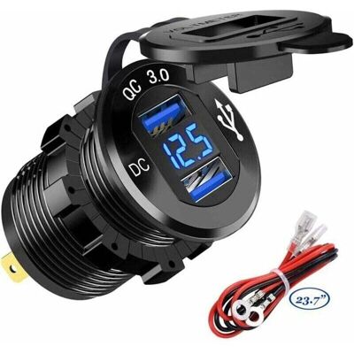 SNQ - QC3.0 Dual USB - 12V/24V - Metal - Car Charger SNQ - QC3.0 Dual USB - 12V/24V - Metal - Car Charger