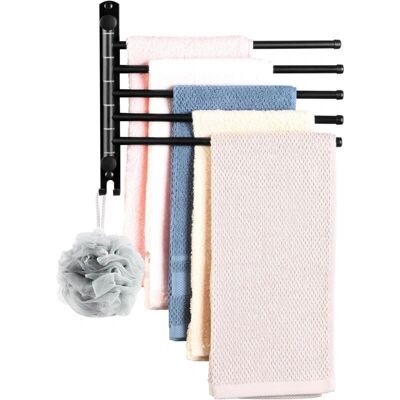 SNQ - 4-arm Swivel Stainless Steel - Black Matte - Towel Rack SNQ - 4-arm Swivel Stainless Steel - Black Matte - Towel Rack