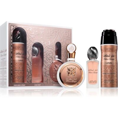 Coffret Cadeau Lattafa Fakhar Rose - Eau de Parfum, spray corporel & brume capillaire - Publicité Coffret Cadeau Lattafa Fakhar Rose - Eau de Parfum, spray corporel & brume capillaire - Publicité