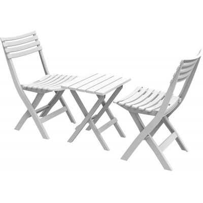 Conjunto de Jardín Duramax - Plegable PVC Blanco 2 Sillas 1 Mesa Conjunto de Jardín Duramax - Plegable PVC Blanco 2 Sillas 1 Mesa