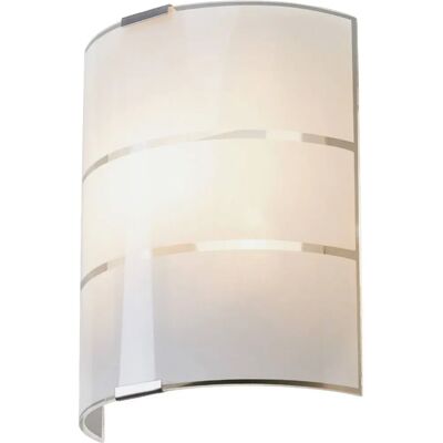 LINDBY Vincenzo Lampada da Parete - Vetro, Bianco Satinato, Argento - Illuminazione LINDBY Vincenzo Lampada da Parete - Vetro, Bianco Satinato, Argento - Illuminazione