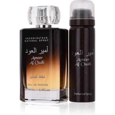 Lattafa Ameer Al Oudh - Unisex-Geschenkset - Eau de Parfum & Deodorant Lattafa Ameer Al Oudh - Unisex-Geschenkset - Eau de Parfum & Deodorant