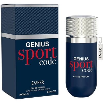 Emper Genius Sport Code Eau de Parfum - Homme, Frais, Herbes, Citron 100ml Emper Genius Sport Code Eau de Parfum - Homme, Frais, Herbes, Citron 100ml