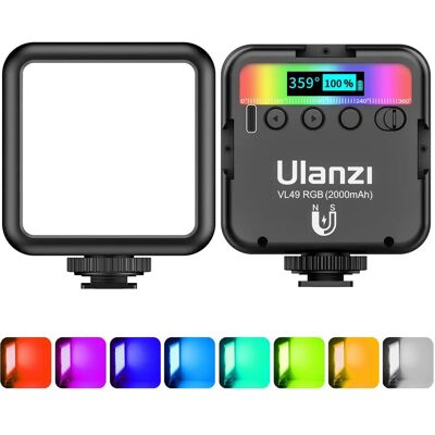 Luz de Vídeo RGB Ulanzi VL49 - Fotografia de Retrato em Cores Completas Luz de Vídeo RGB Ulanzi VL49 - Fotografia de Retrato em Cores Completas
