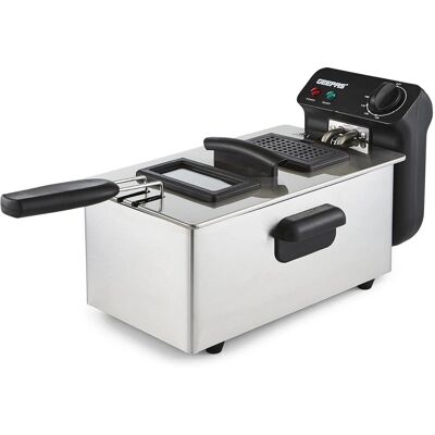 Geepas Deep Fat Fryer - Silver - Electric Deep Fat Fryer Geepas Deep Fat Fryer - Silver - Electric Deep Fat Fryer