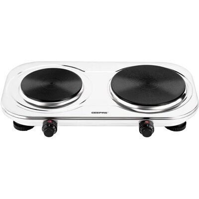 Geepas - 2500W Double Burner - Stainless Steel - Hot Plate Geepas - 2500W Double Burner - Stainless Steel - Hot Plate