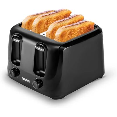 Geepas 4 Slice Toaster - Black - 6 Level Browning Control - 1400W Geepas 4 Slice Toaster - Black - 6 Level Browning Control - 1400W