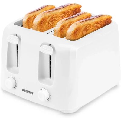 Geepas 4 Slice Toaster - White - 6 Level Browning Control Geepas 4 Slice Toaster - White - 6 Level Browning Control