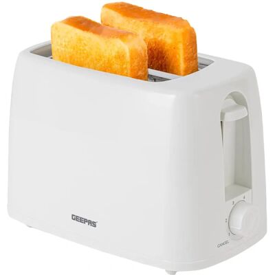 Geepas 2Slice Toaster - 6 Level Browning Control - White Geepas 2Slice Toaster - 6 Level Browning Control - White