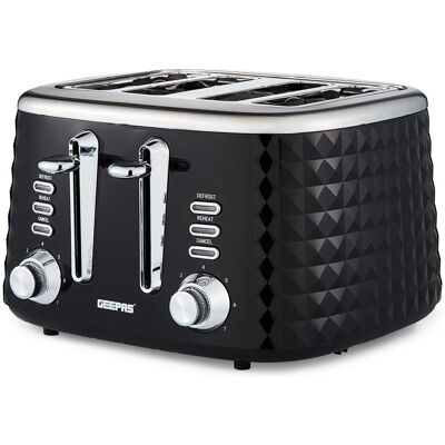 Geepas 4 Slice Toaster - Black - 7 Browning Control Geepas 4 Slice Toaster - Black - 7 Browning Control