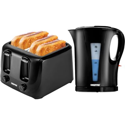 Geepas Electric Kettle & Toaster Set - Black - Home Appliances Geepas Electric Kettle & Toaster Set - Black - Home Appliances