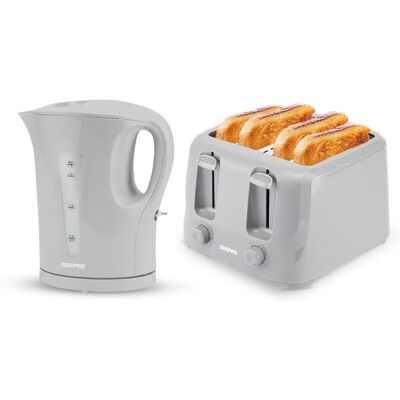 Geepas - KettleToaster - Grey - 4-Slice - Kitchen set Geepas - KettleToaster - Grey - 4-Slice - Kitchen set