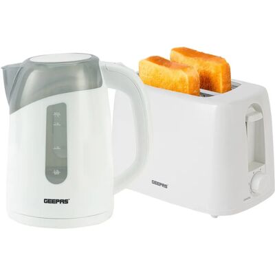 Geepas 2 Slice Toaster Electric Kettle Combo Set - Toaster and Electric Kettle Combo Geepas 2 Slice Toaster Electric Kettle Combo Set - Toaster and Electric Kettle Combo