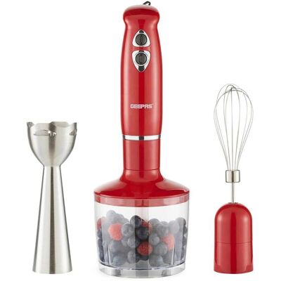 Geepas - 3-In-1 - Red - Stainless Steel Blade - Hand blender Geepas - 3-In-1 - Red - Stainless Steel Blade - Hand blender