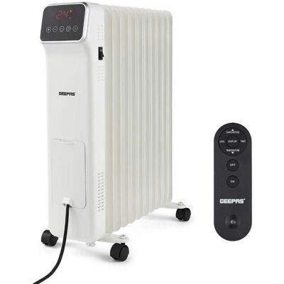 Geepas - 2500W Digital Oil Filled Radiator - Remote Geepas - 2500W Digital Oil Filled Radiator - Remote