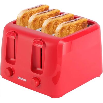 Geepas - 4 Slice Red - Wide Slot - Toaster Geepas - 4 Slice Red - Wide Slot - Toaster