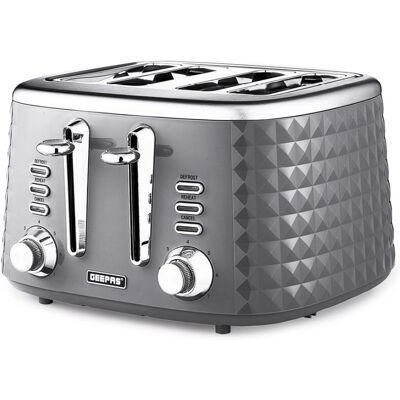 Geepas 4 Slice Toaster - 7 Browning Control - Grey Geepas 4 Slice Toaster - 7 Browning Control - Grey