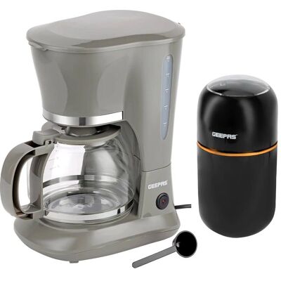 Geepas - Coffee Machine & Grinder Combo - White Geepas - Coffee Machine & Grinder Combo - White
