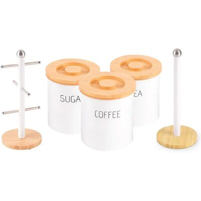 ROYALFORD - 5-Piece Kitchen Countertop - White - Storage Set ROYALFORD - 5-Piece Kitchen Countertop - White - Storage Set