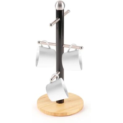 Royalford - Royalford Mug Holder - Black - Bamboo Base - Mug Holder Royalford - Royalford Mug Holder - Black - Bamboo Base - Mug Holder