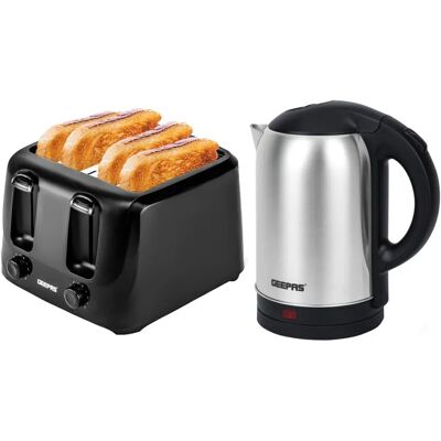 Geepas Black Toaster Kettle Set - Toaster & Kettle Combo Geepas Black Toaster Kettle Set - Toaster & Kettle Combo