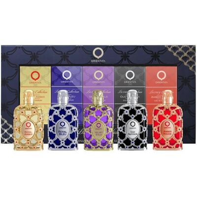Orientica Royal Amber Royal Blue Velvet Gold Oud Saffron Amber Rouge - Coffret cadeau de parfums Orientica Royal Amber Royal Blue Velvet Gold Oud Saffron Amber Rouge - Coffret cadeau de parfums