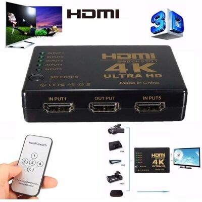 TEMPSA Commutateur HDMI 3D 4K 5 Ports - Optimiseur Home Cinema - Publicité TEMPSA Commutateur HDMI 3D 4K 5 Ports - Optimiseur Home Cinema - Publicité