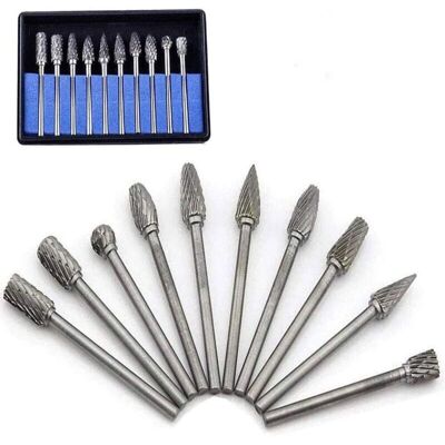LANGRAY - Set frese in carburo - 10 pezzi - gambo 3 mm - Fresa LANGRAY - Set frese in carburo - 10 pezzi - gambo 3 mm - Fresa