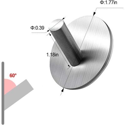 LANGRAY - Gancio Adesivo 4 Pezzi - SUS304 Acciaio - WallHook LANGRAY - Gancio Adesivo 4 Pezzi - SUS304 Acciaio - WallHook