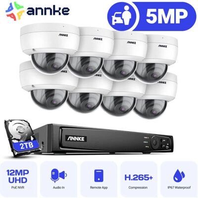 Annke - 8CH Kit - 4K NVR - 8x5MP Cámara domo - Remoto Annke - 8CH Kit - 4K NVR - 8x5MP Cámara domo - Remoto